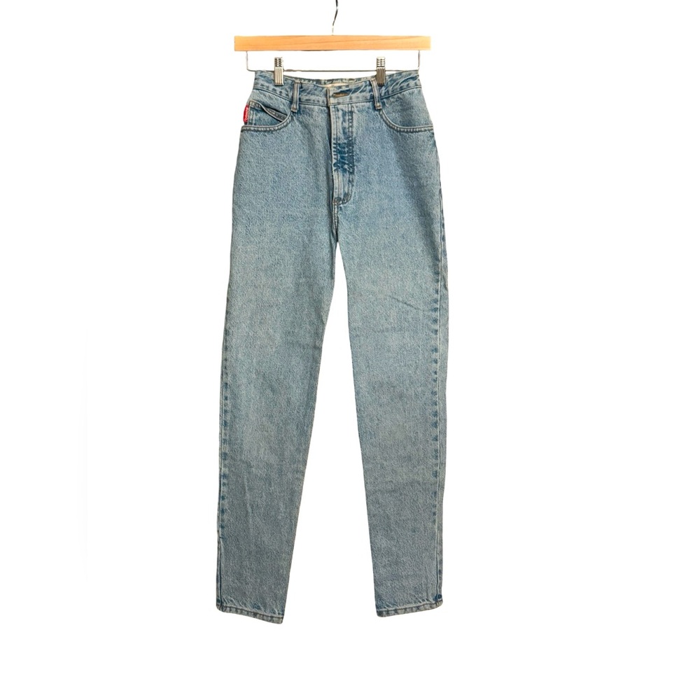 Womens Tapered Bongo Vintage 80’s 90’s Acid Wash High Rise Mom Blue Jeans Size 5
